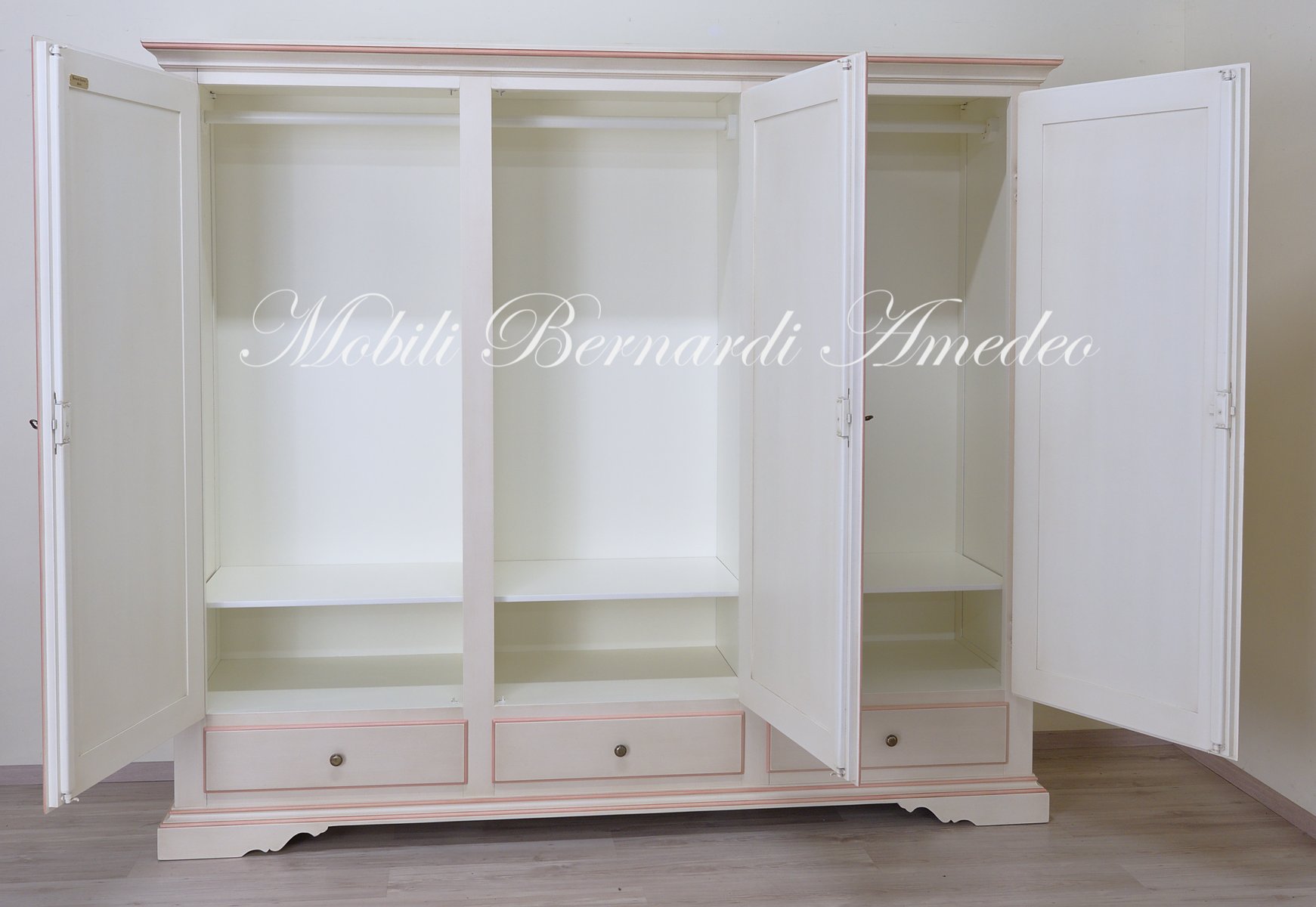 Armadio Bambini a 3 Ante Bianco e Legno Wood Oliver Furniture – Decochic