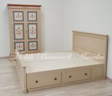 Armadietto Letto Cassetti Legno Massello Laccati 05