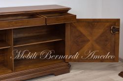 Credenza da soggiorno in stile classico in legno intarsiato cm 190