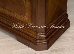 Credenza da soggiorno in stile classico in legno intarsiato cm 190