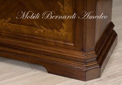 Credenza da soggiorno in stile classico in legno intarsiato cm 190