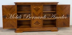 Credenza classica in legno con ante intarsiate produzione artigianale made in Italy