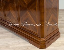 Credenza classica in legno con ante intarsiate produzione artigianale made in Italy