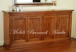 Credenza in legno di noce con 4 ante senza cassetti cm 200