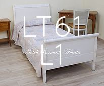 Letto a barca in legno massello bianco 1 piazza