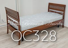 Letto singolo stile classico in legno con materasso e rete