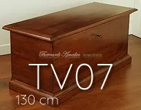 Cassapanca porta TV in noce massello da 130 cm con ribalta