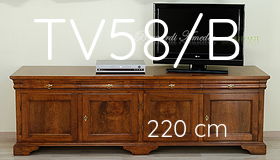 Credenza bassa porta Tv in noce vecchio con intarsio