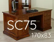Scrivania presidenziale in legno di noce stile classico