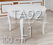 Tavolo rotondo colore bianco allungabile stile classico