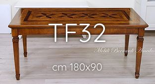 TF32 Tavolo intarsiato noce 180x90 cm