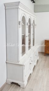 Libreria Classica 3 Archi Ante Vetro Bianco Anticato Shabby 11