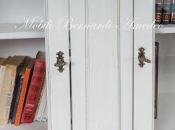 Libreria Classica 3 Archi Ante Vetro Bianco Anticato Shabby 14